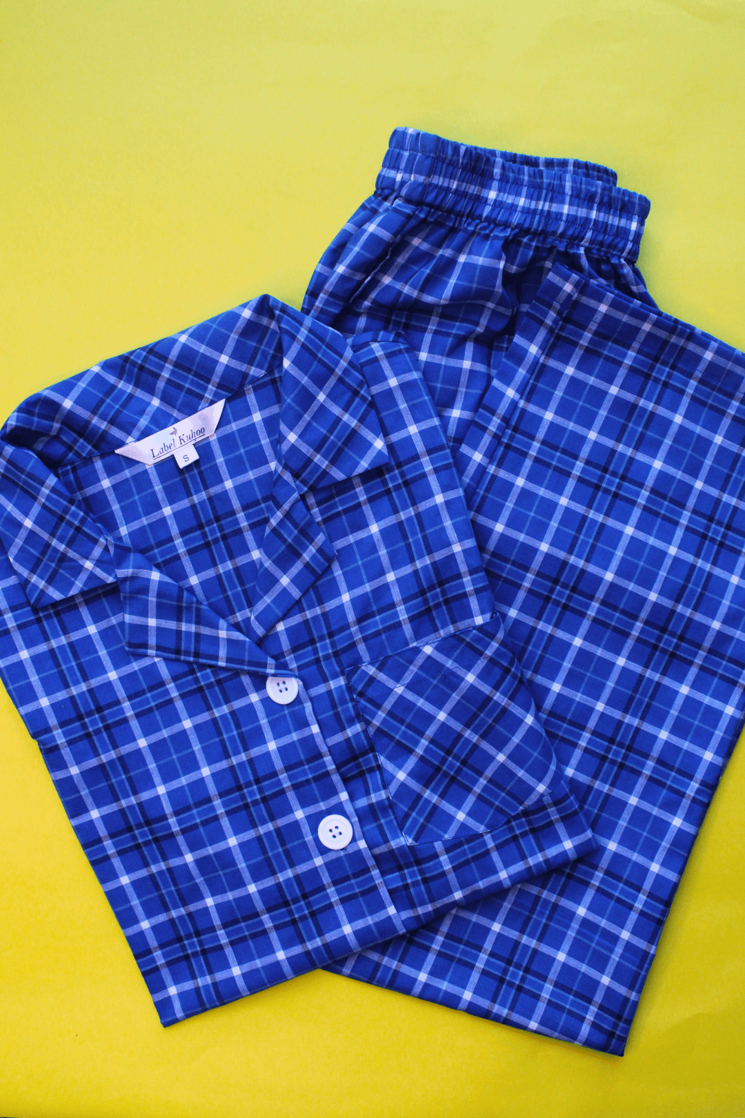 Blue Checks Night Suit Set