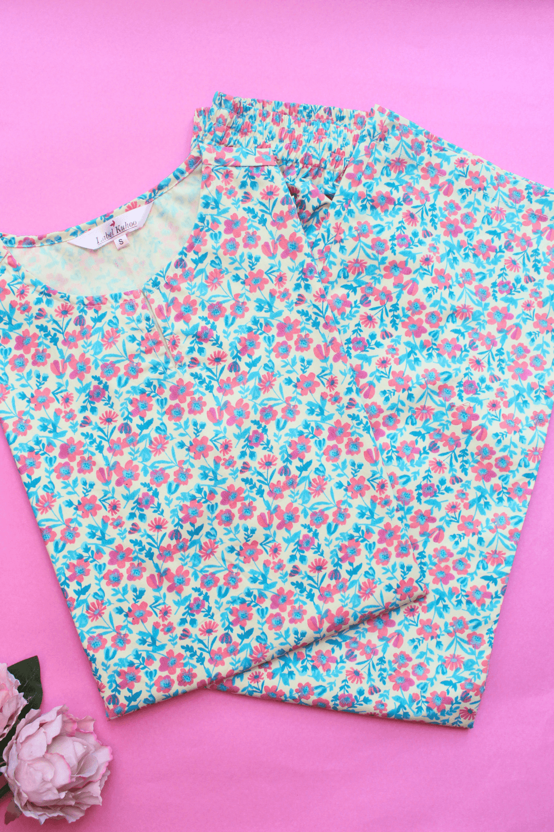 Pink Flower Bunch Co-ord Set
