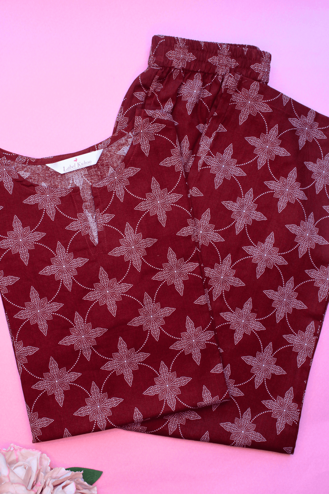Maroon Print Co-ord Set