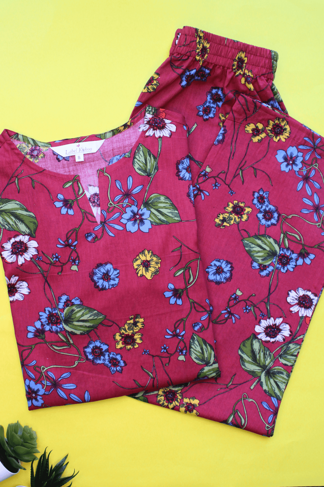 Red Floral Print Co-ord Set