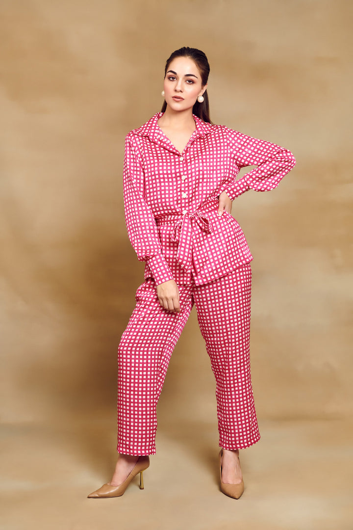 Pink Gingham Trouser