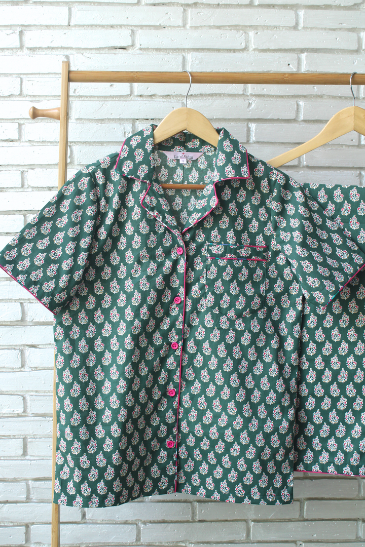 Olive Petal Night Suit Set