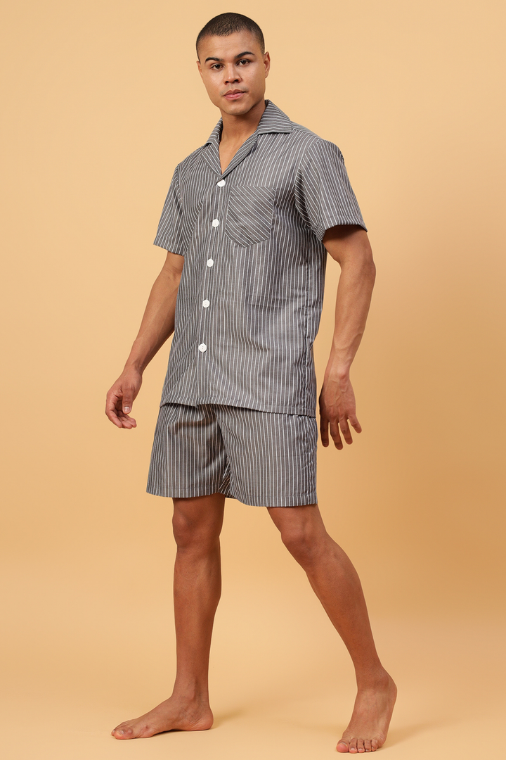 Majestic Black Men Shorts Set