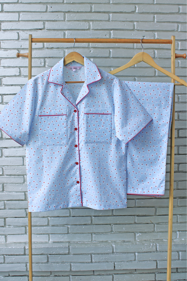 Daisy Blue Braless Night Suit Set