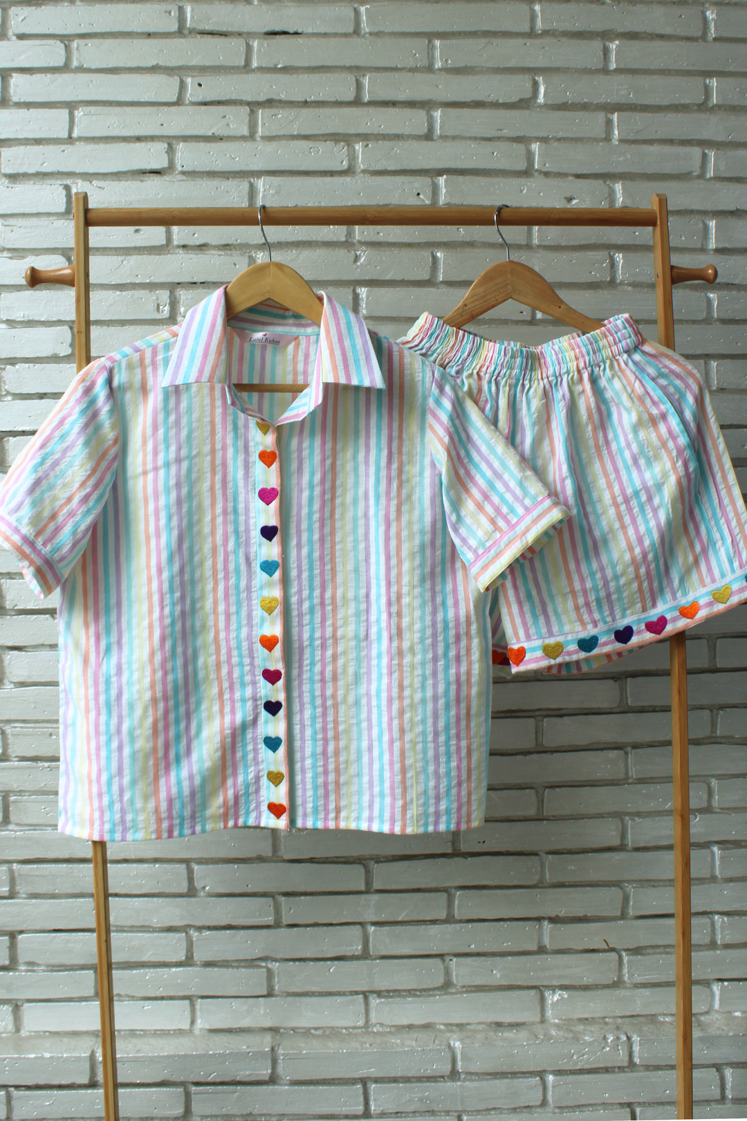 Candy Hearts Shorts Set
