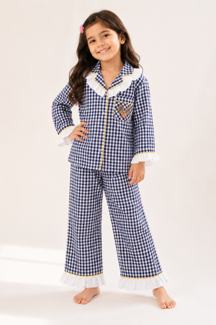 Tennis Love Kids Night Suit Set (Girl)