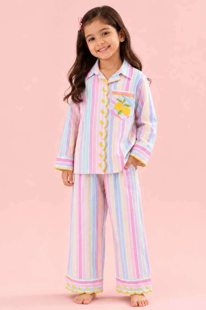 Lemon Sorbet Kids Night Suit Set (Girl)