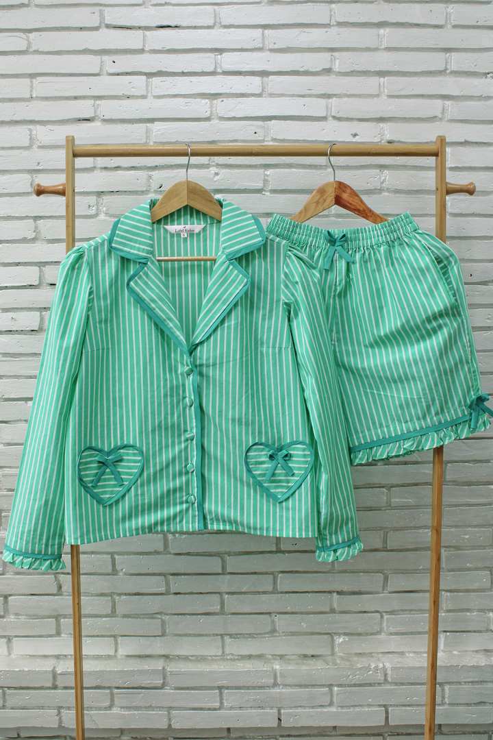 Minty Haze Shorts Set