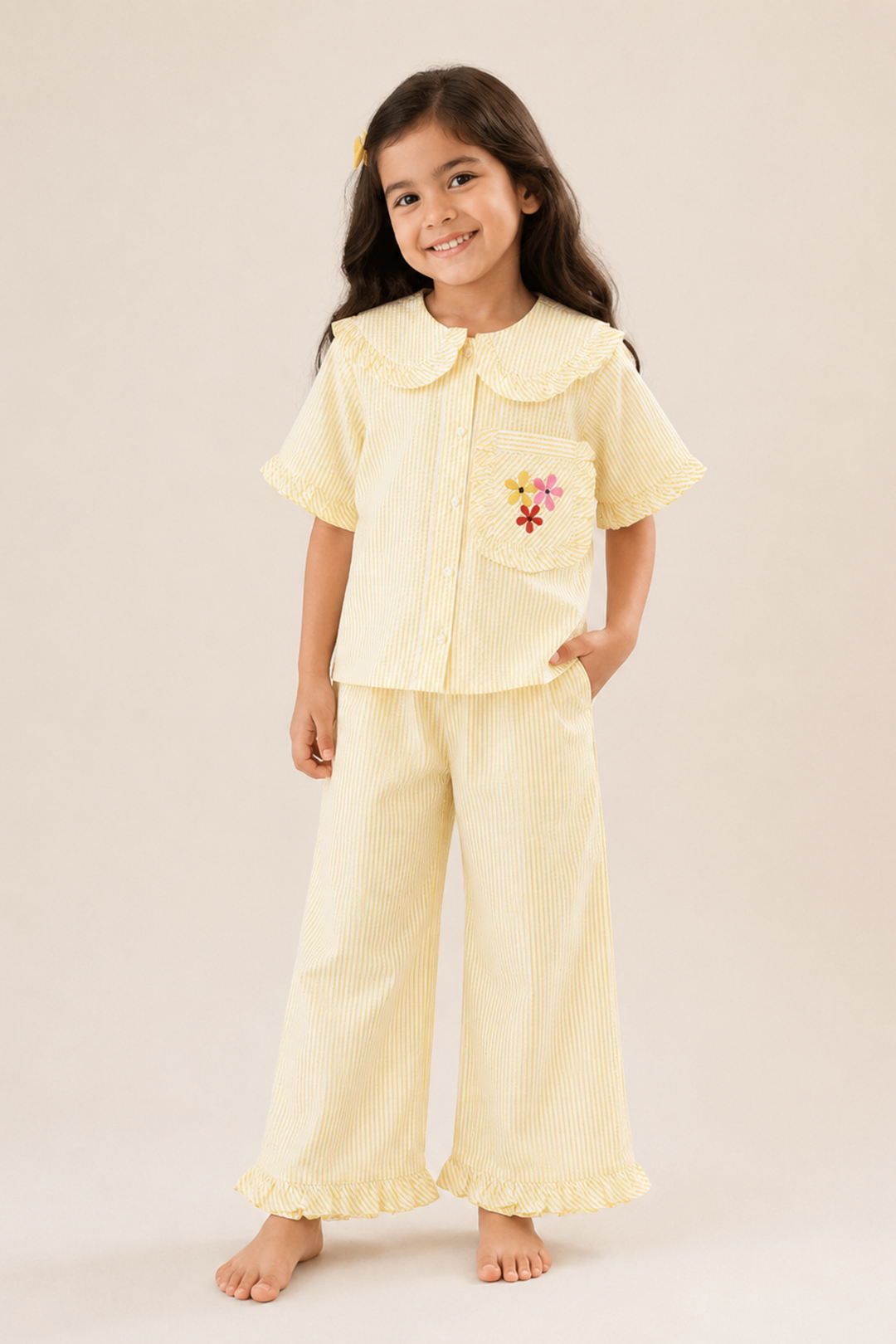 Golden Daisy Kids Night Suit Set (Girl)