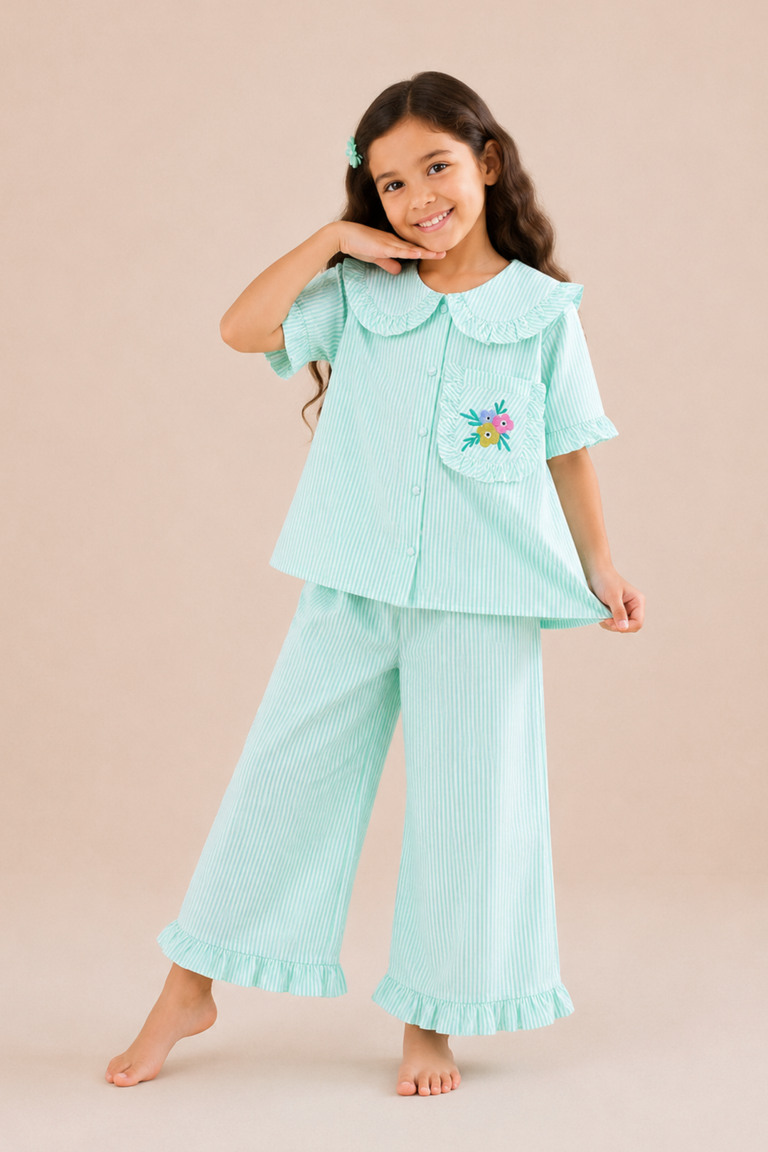 Mint Magnolia Kids Night Suit Set (Girl)