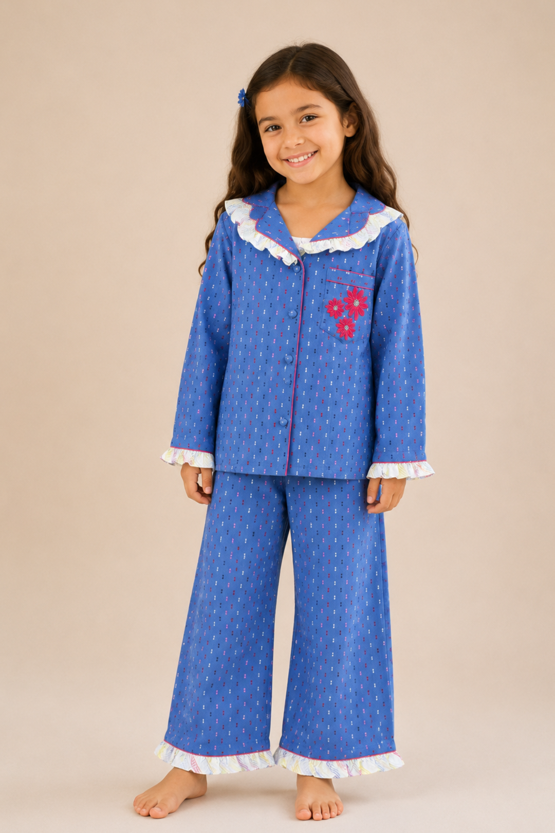 Floral Blossom Kids Night Suit Set (Girl)