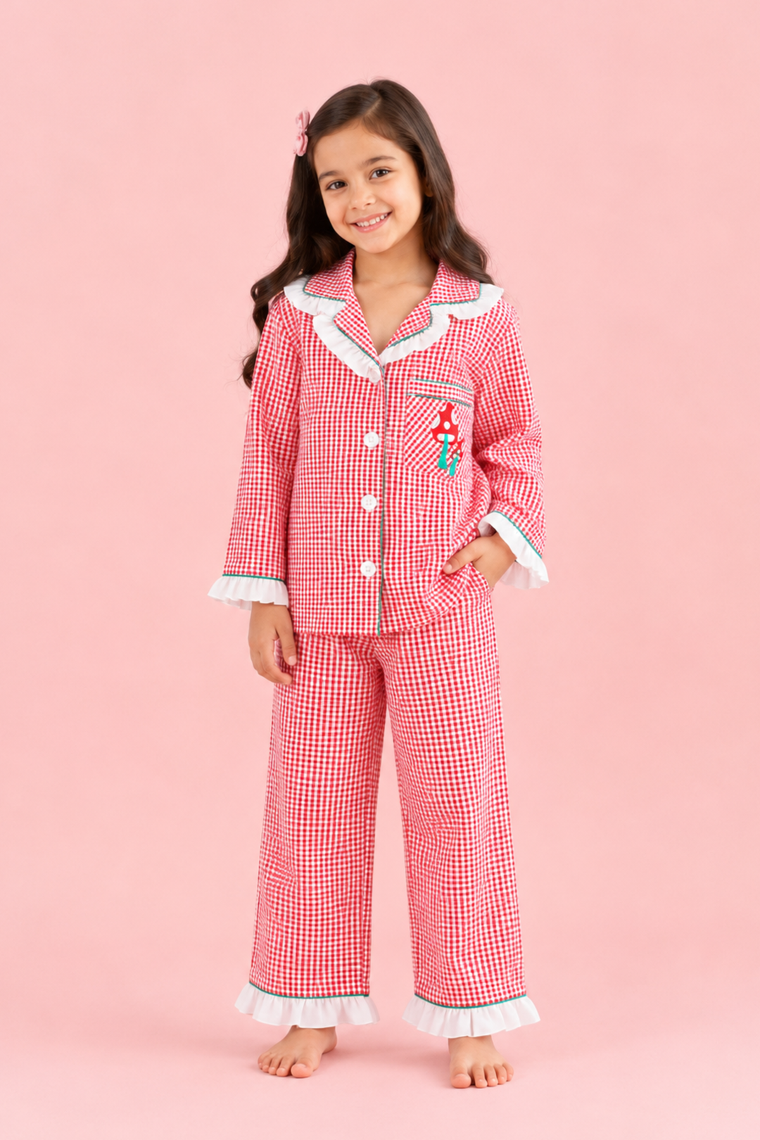 Mushroom Kids Night Suit Set (Girl)