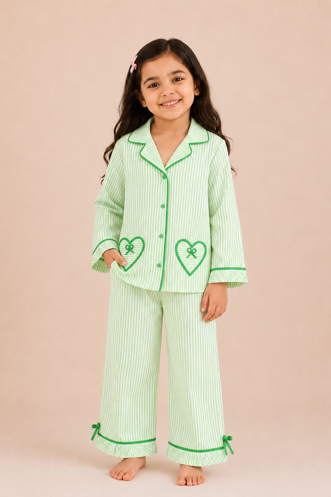 Green Apple Kids Night Suit Set (Girl)