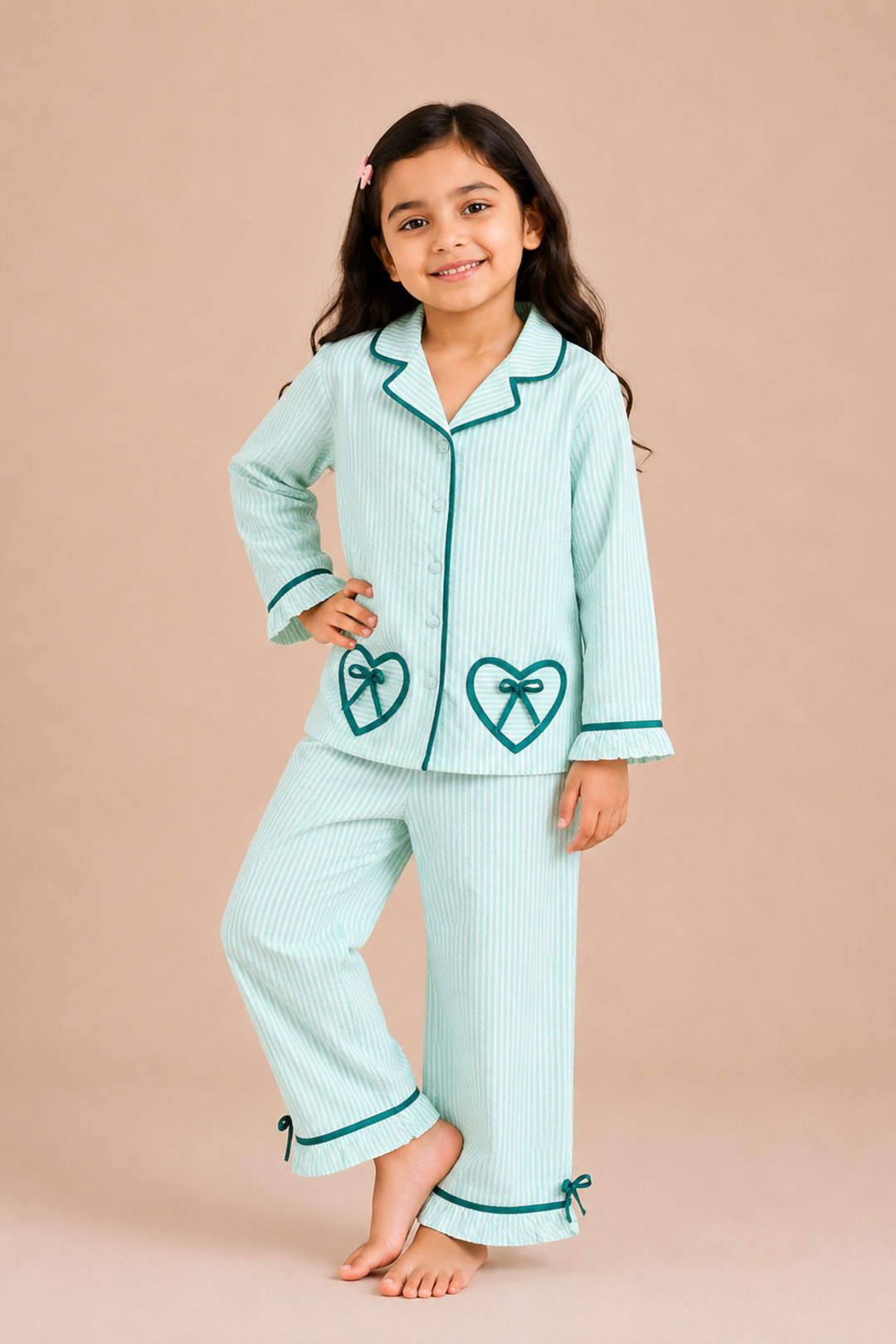 Minty Sweet Kids Night Suit Set (Girl)