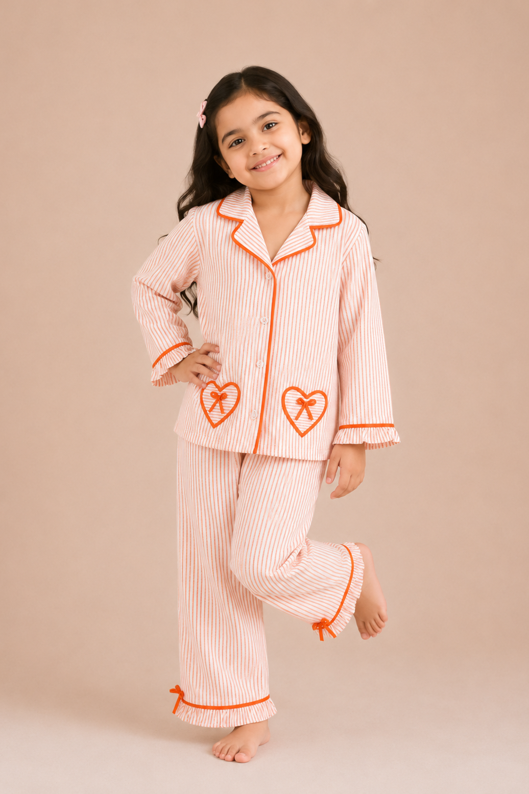Orange Fizz Kids Night Suit Set (Girl)