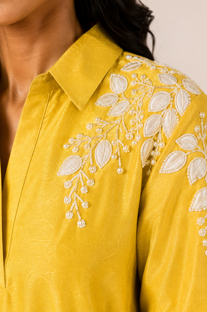 Spring Garden Kurta Set (Yellow)