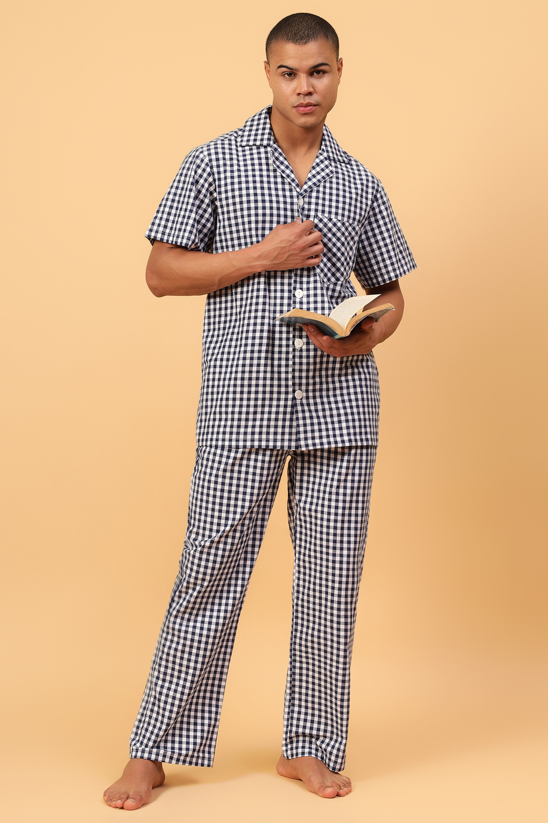 Fizzy Blue Men Night Suit Set