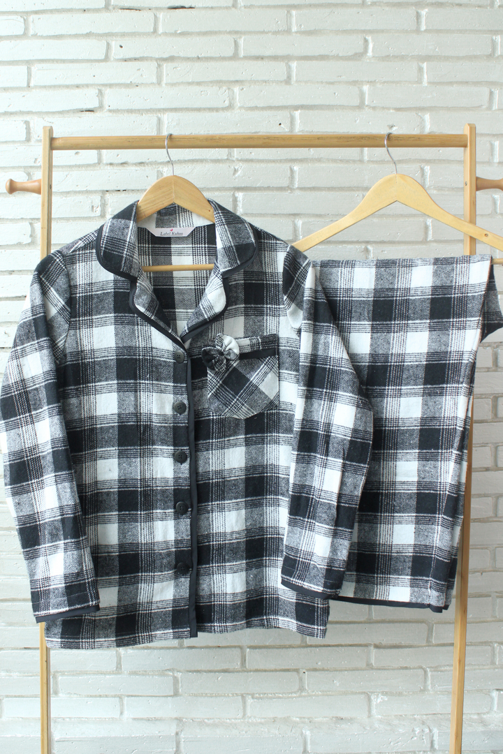 Vintage Plaid Night Suit Set