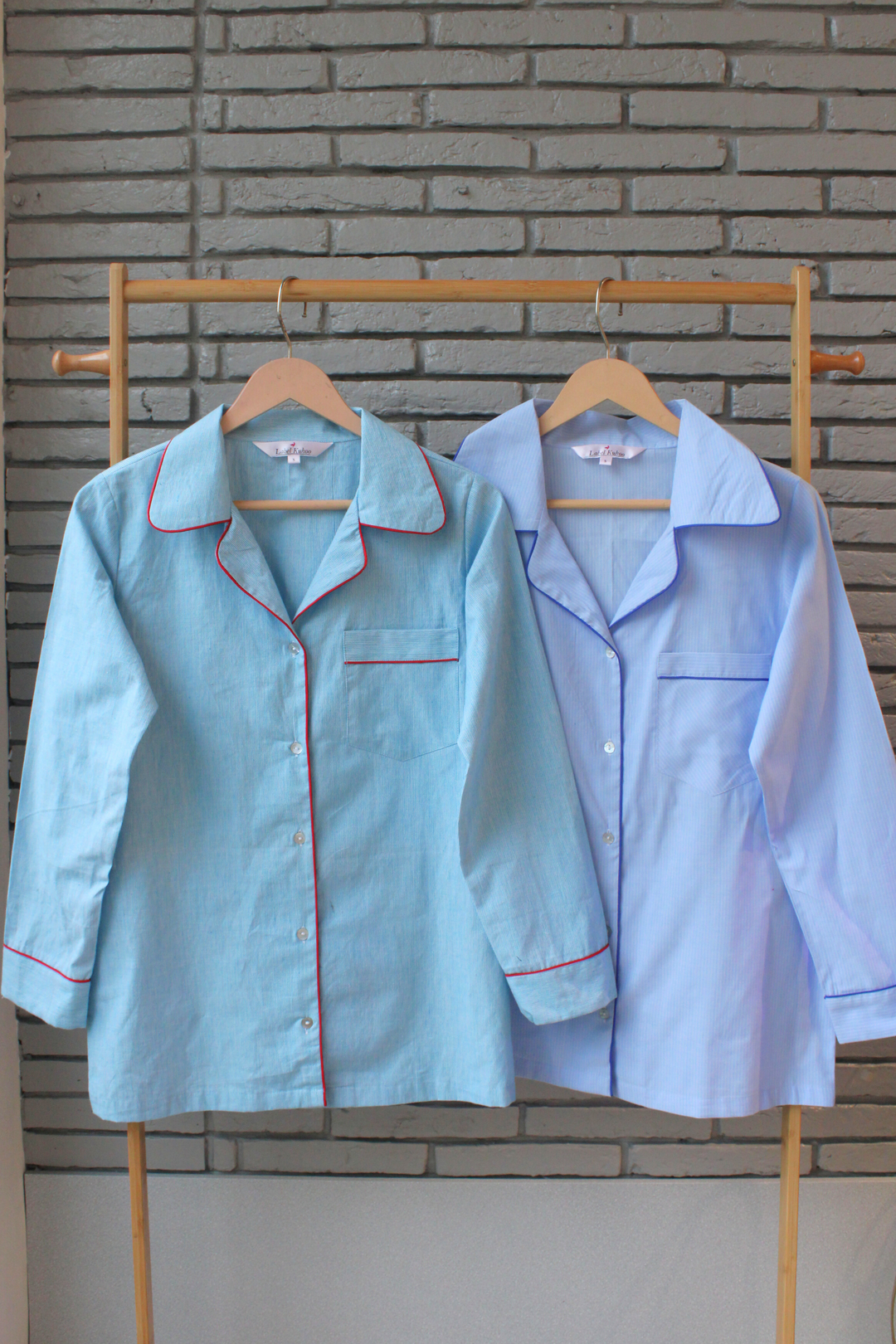 Light Blue Stripes Night Suit Set