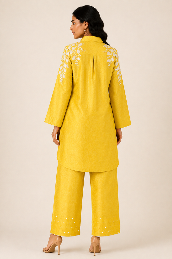 Spring Garden Kurta Set (Yellow)