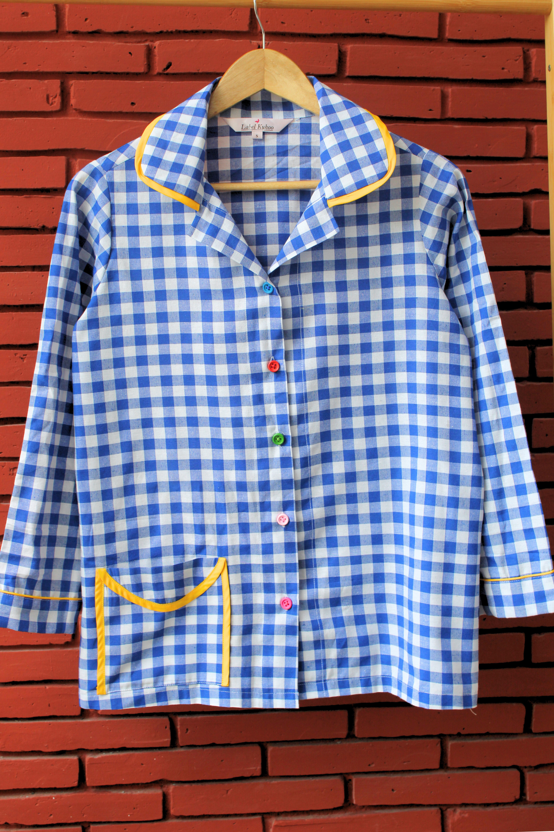 Gingham Fusion Night Suit Set