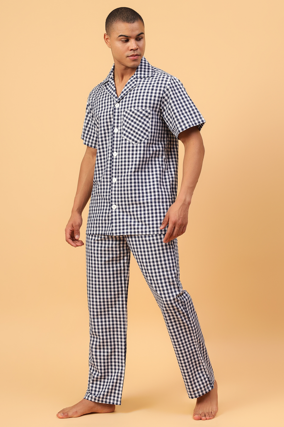 Fizzy Blue Men Night Suit Set