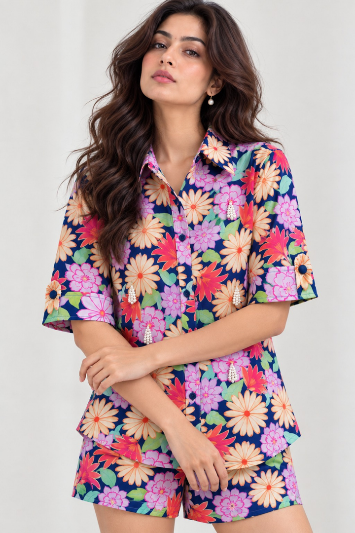 Floral Fiesta Shorts Set