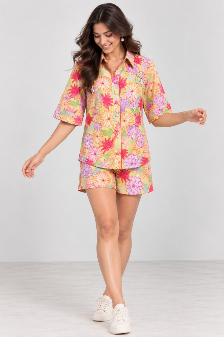 Sunny Floral Bloom Shorts Set
