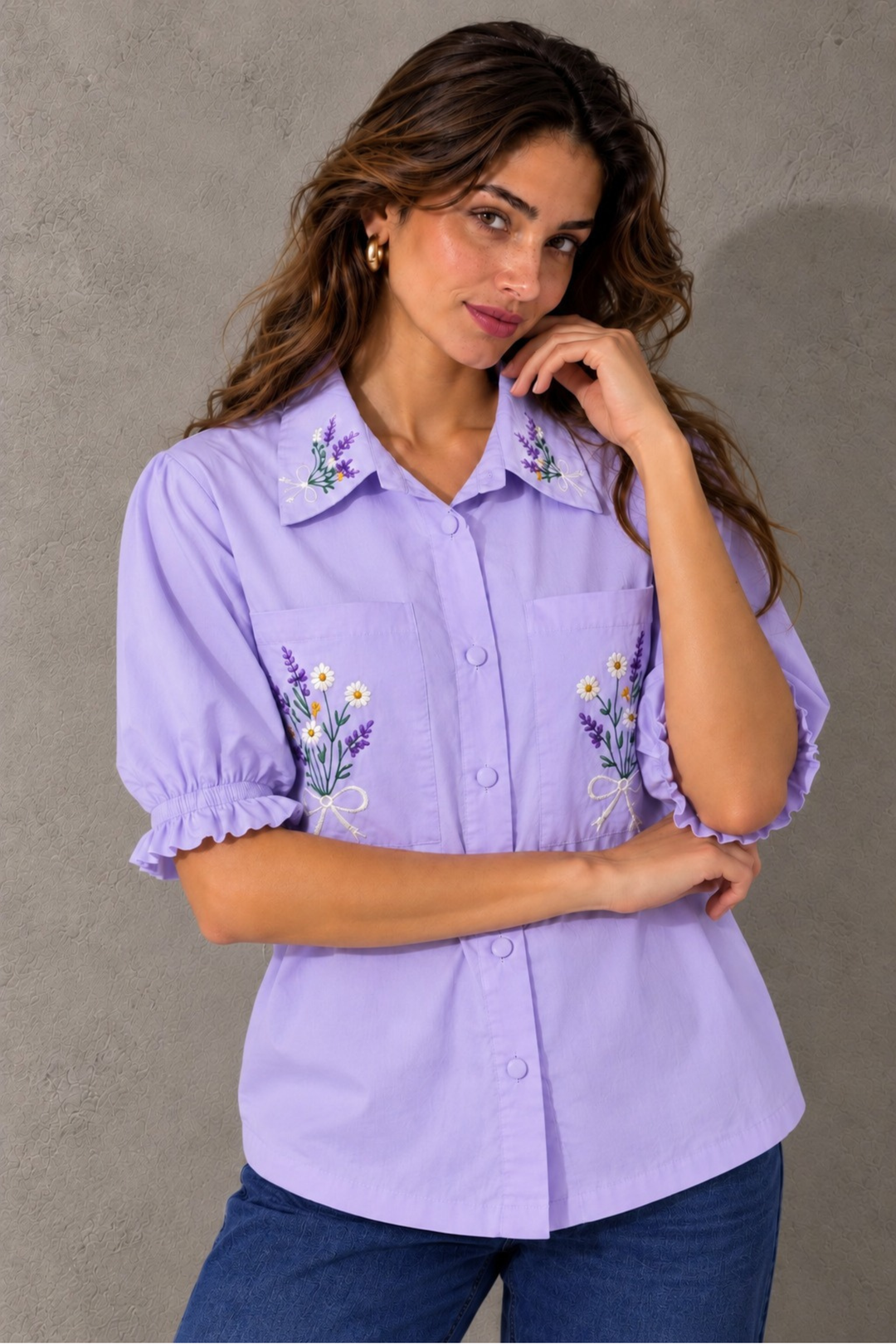Lavender Bouquet Shirt