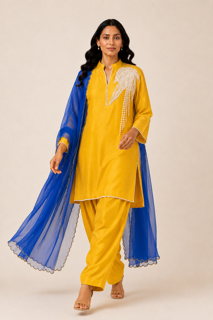 Noor In Bloom Farshi Set (Yellow)