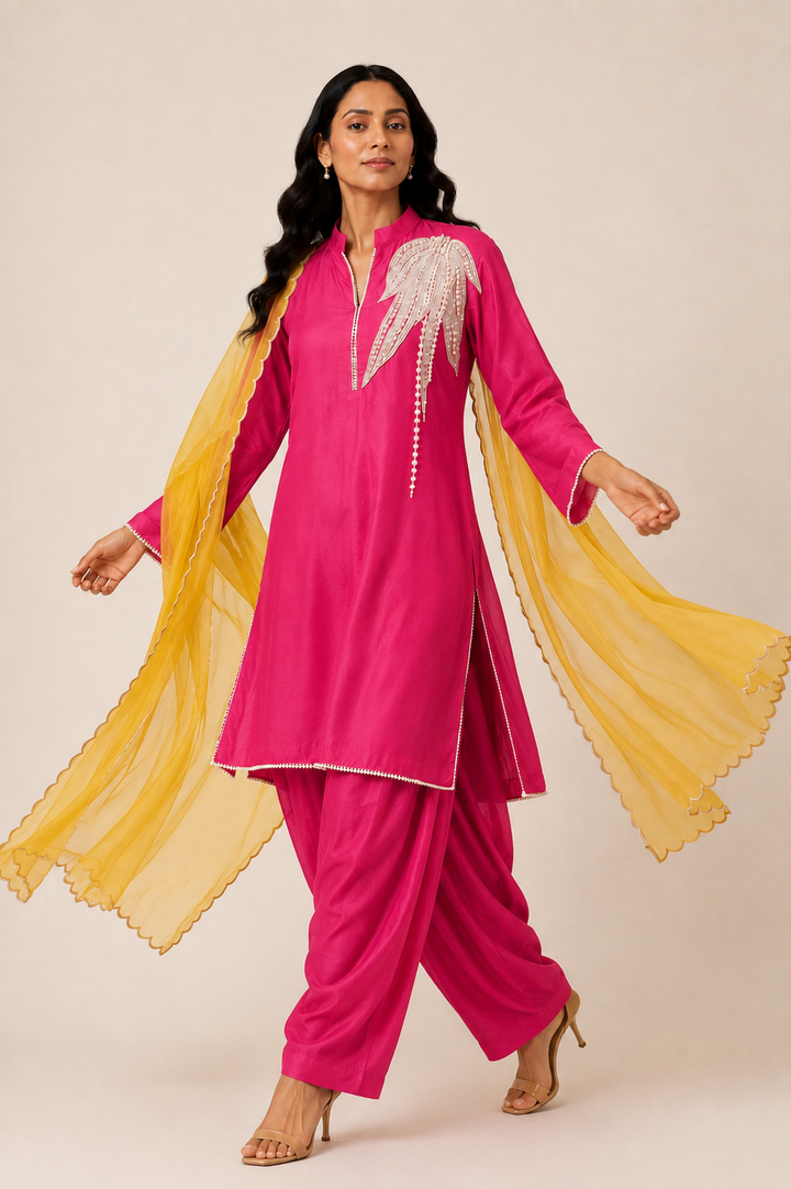 Noor In Bloom Farshi Set (Fuchsia)