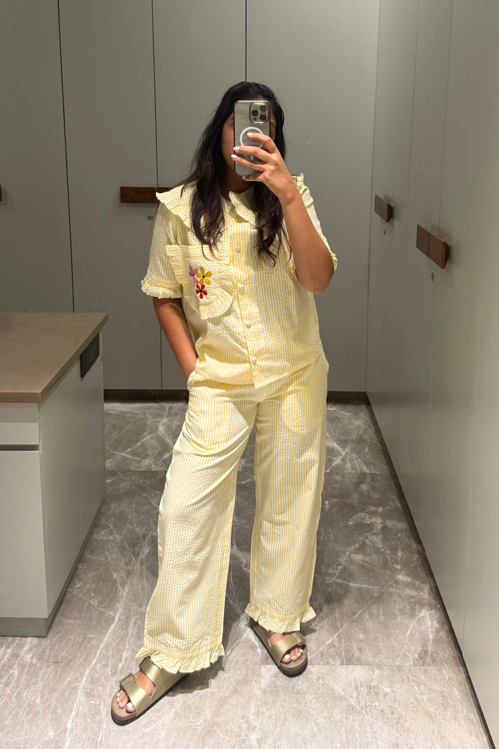 Golden Daisy Night Suit Set