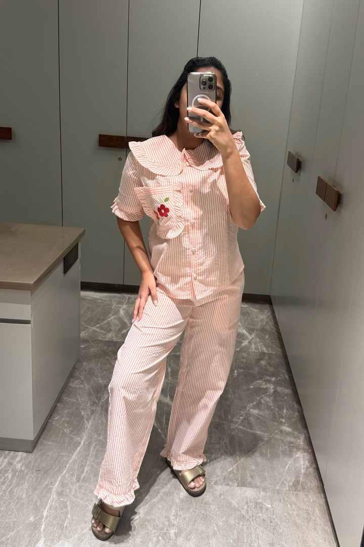 Peach Blossom Night Suit Set