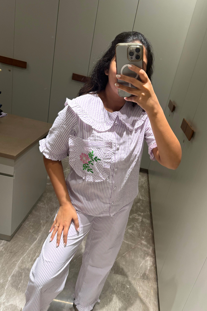 Lavender Daisy Night Suit Set