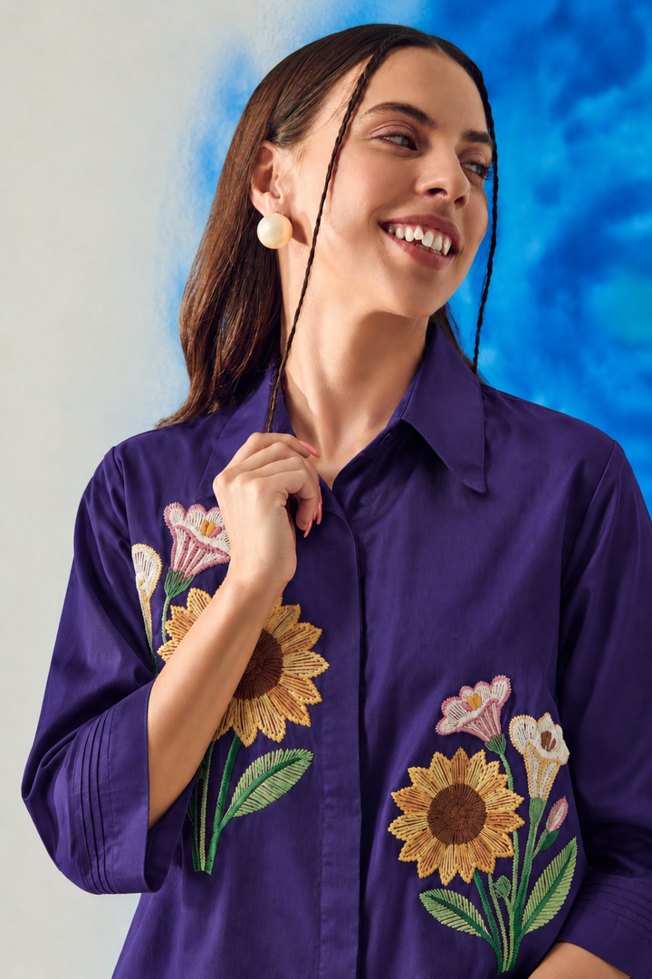 Sunflower Co-ord Set (Violet)
