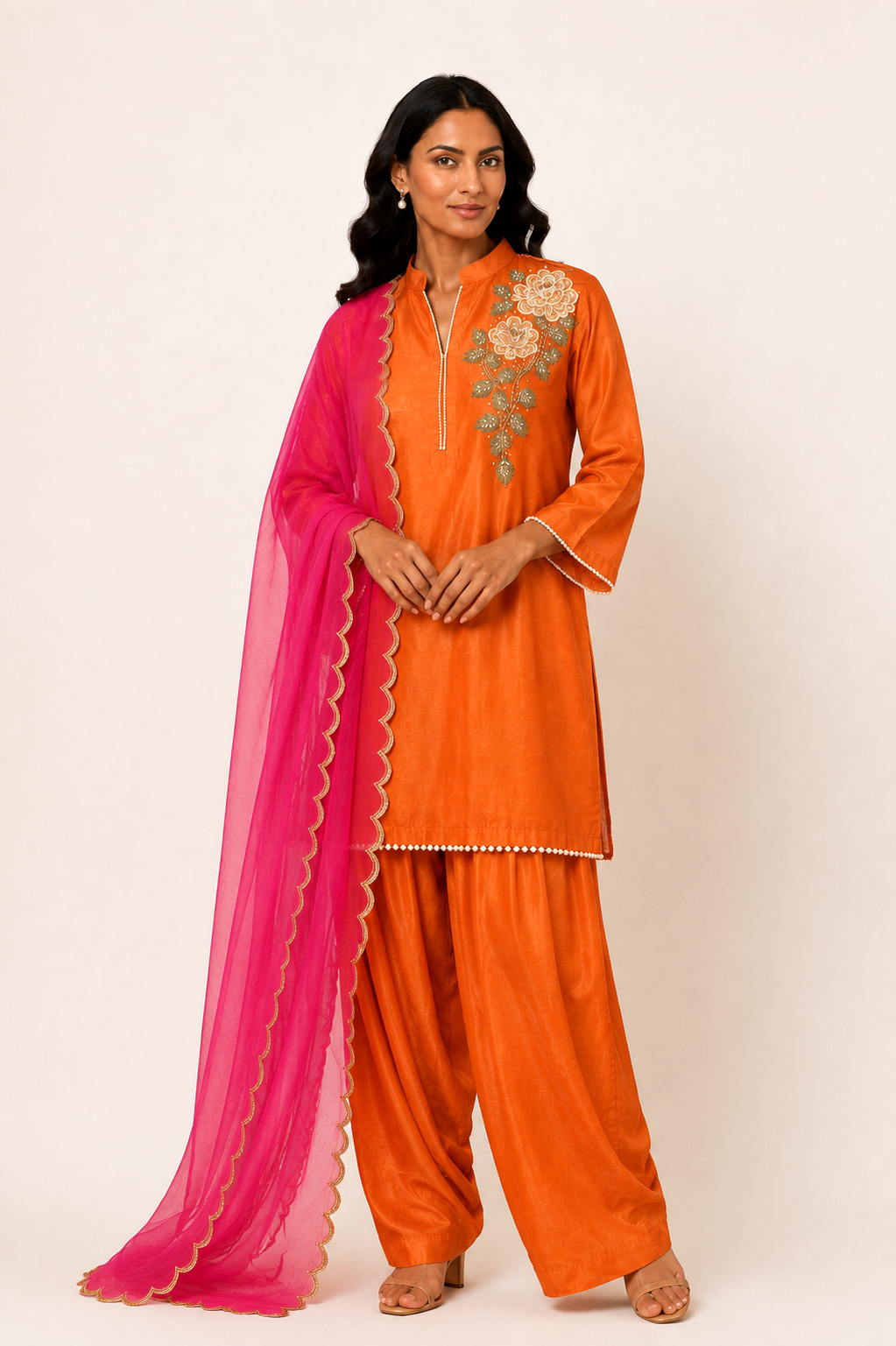 Noor In Bloom Farshi Set (Orange)