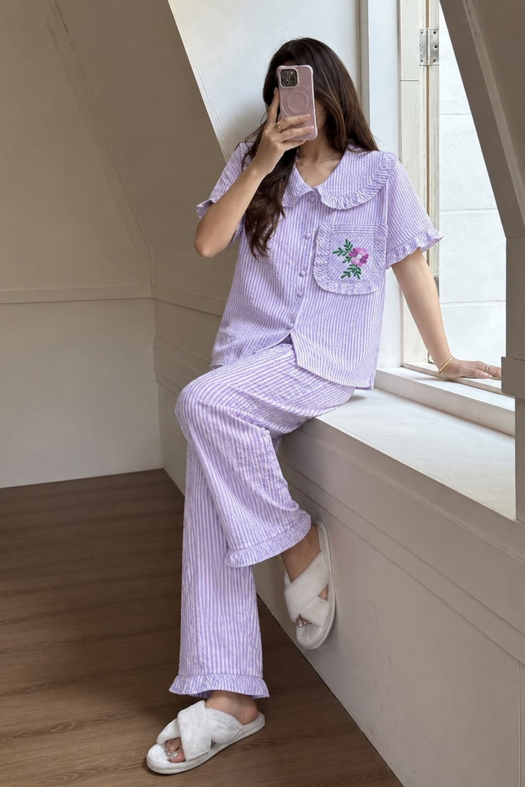 Lavender Daisy Night Suit Set
