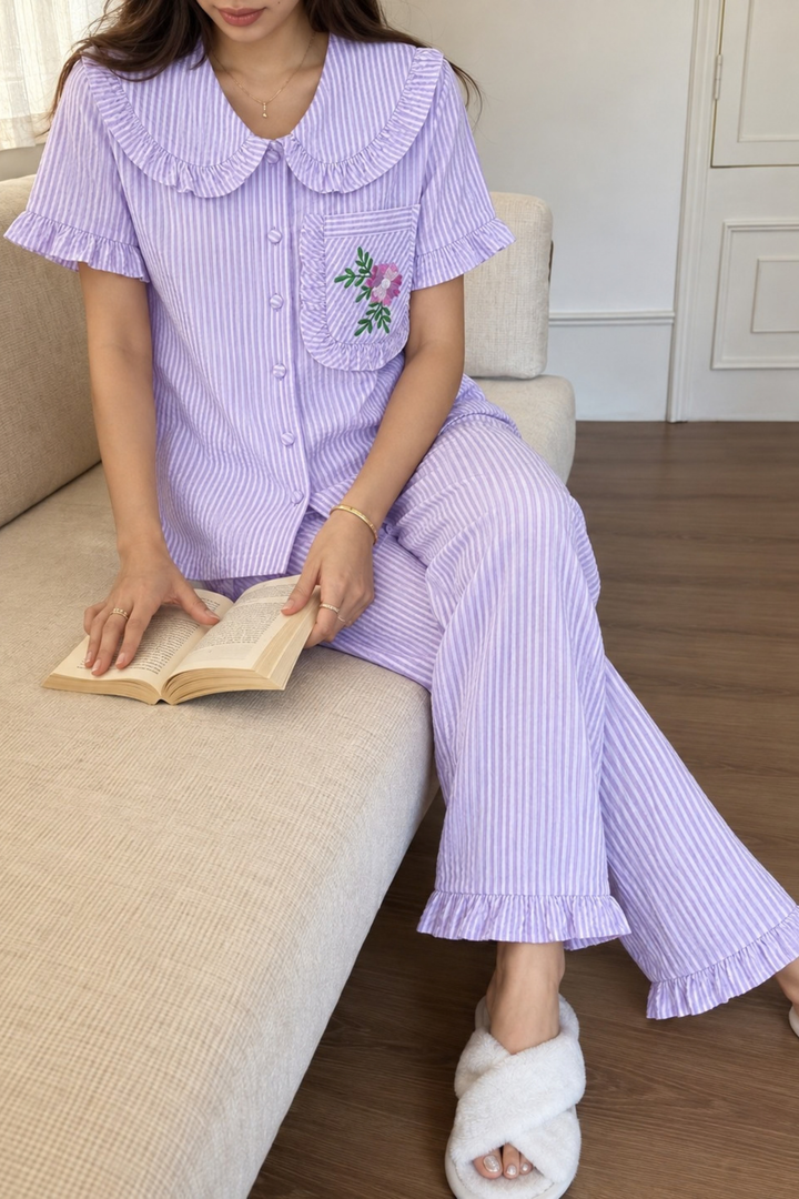 Lavender Daisy Night Suit Set
