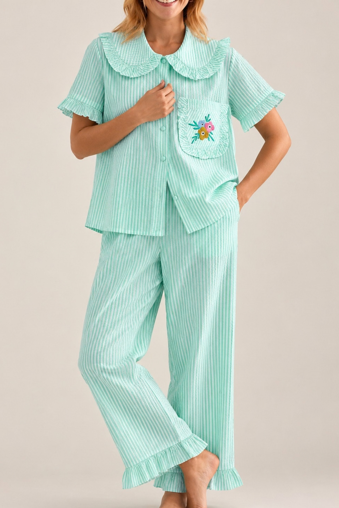 Mint Magnolia Night Suit Set