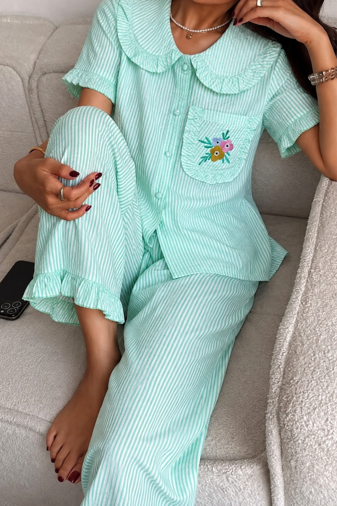 Mint Magnolia Night Suit Set