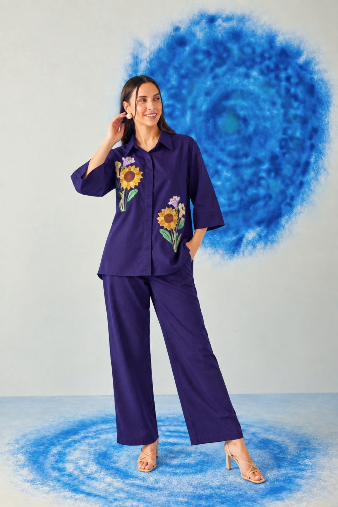 Sunflower Co-ord Set (Violet)
