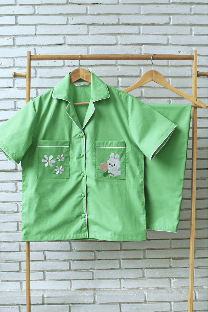 Bunny Blossom Braless Night Suit Set