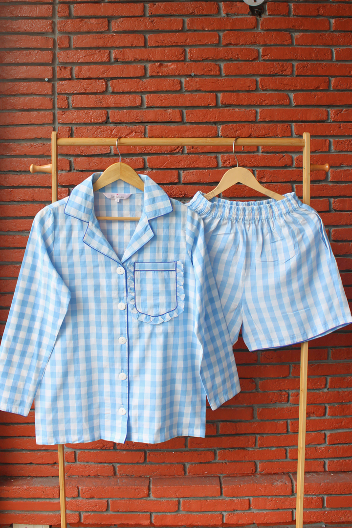 Sky Blue Shorts Set