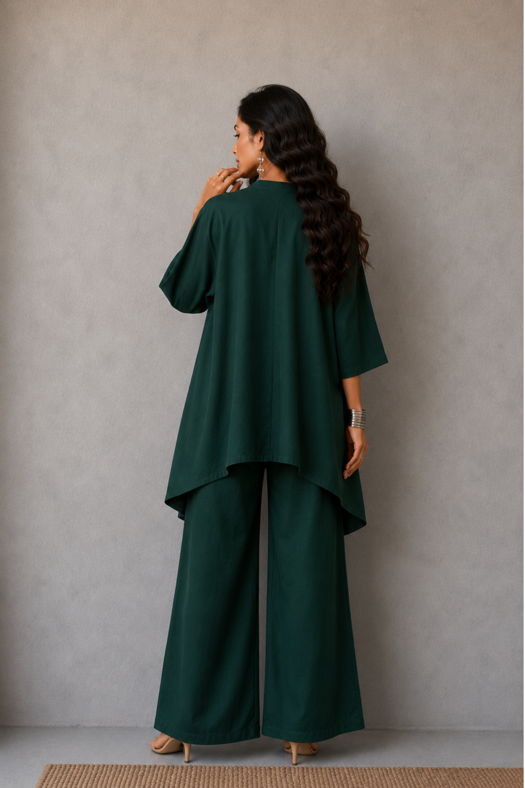 Blooming Garden Co-ord Set (Bottle Green)