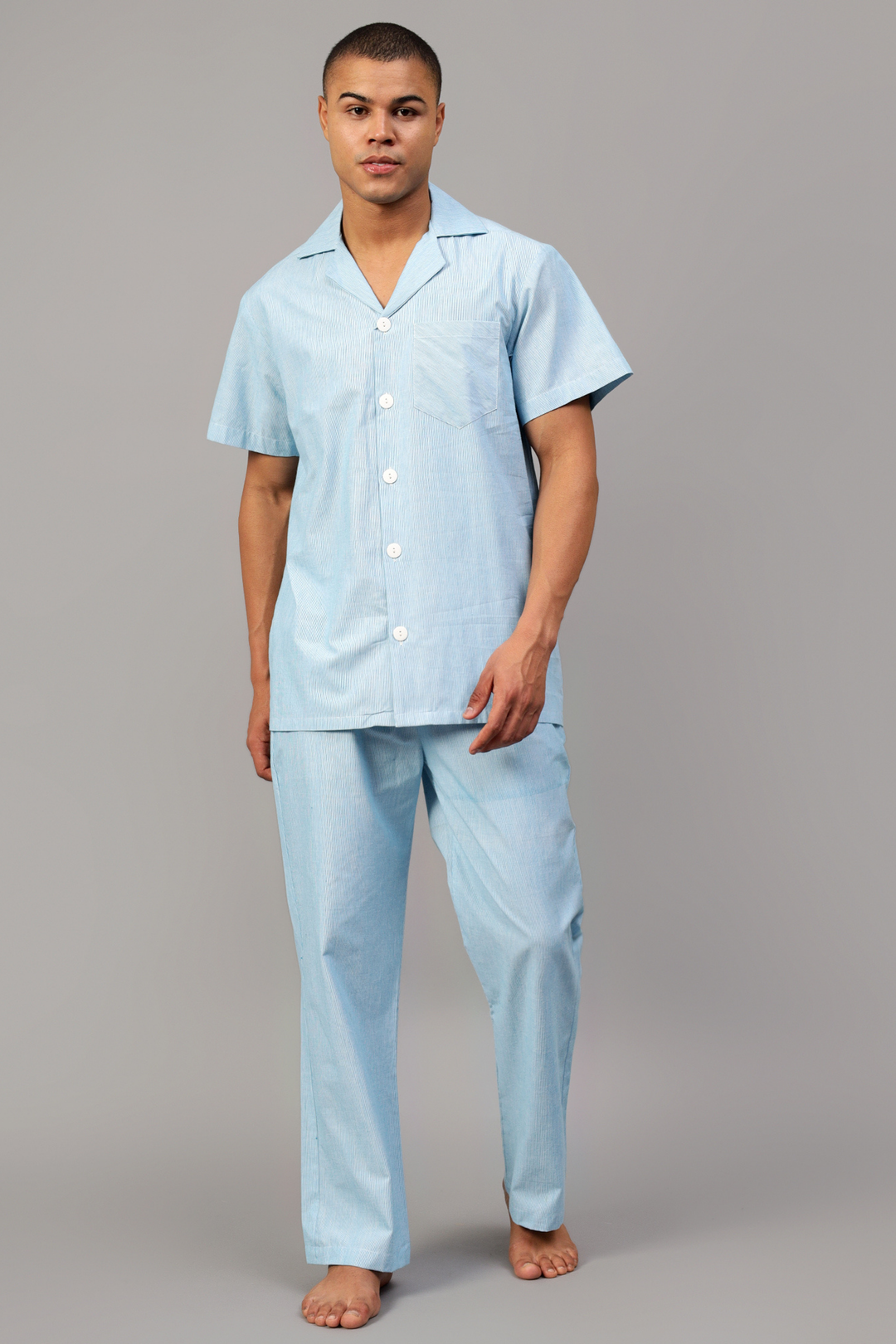 Turquoise Men Night Suit Set