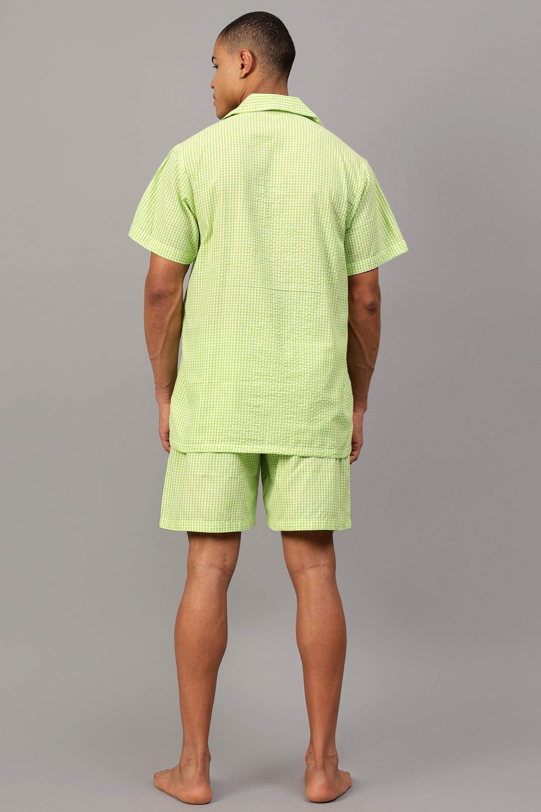 Lime Men Shorts Set