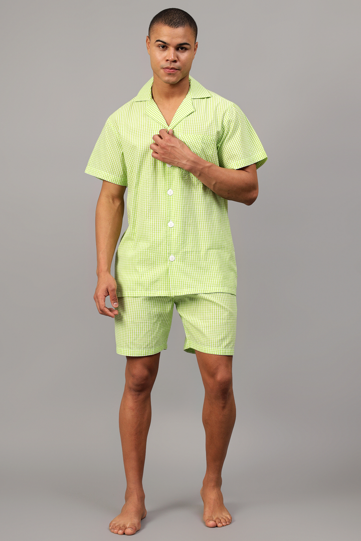 Lime Men Shorts Set