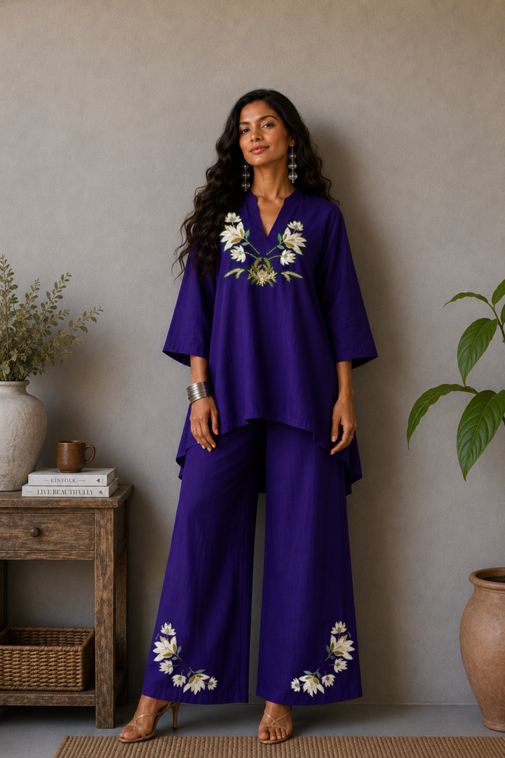 Blooming Garden Co-ord Set (Violet)