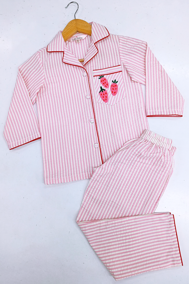 Strawberry Night Suit Set (Kids)