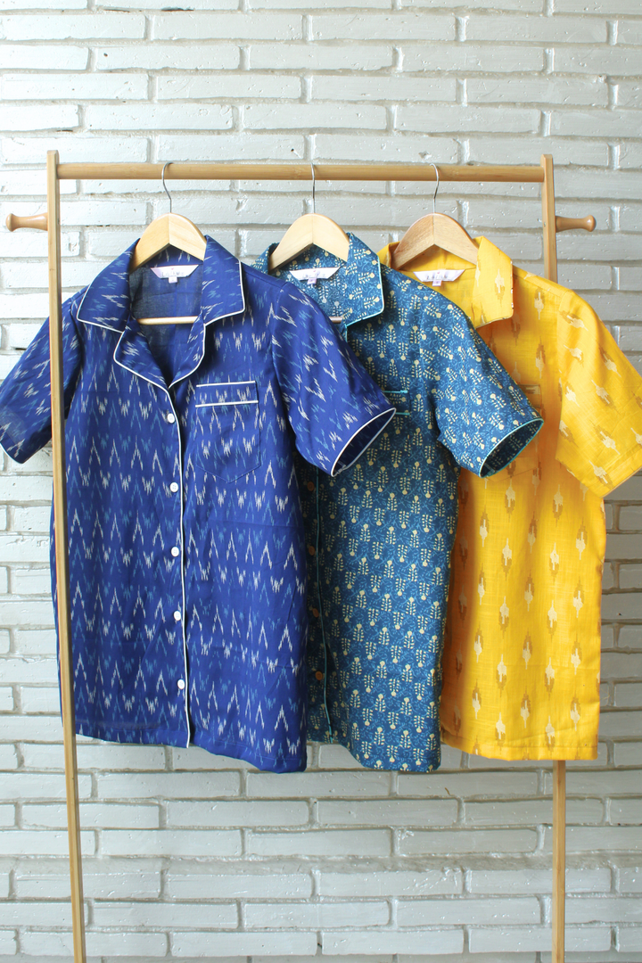 Yellow Ikkat Shorts Set